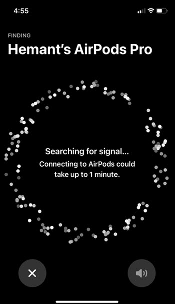 AirPods Searching for Signal