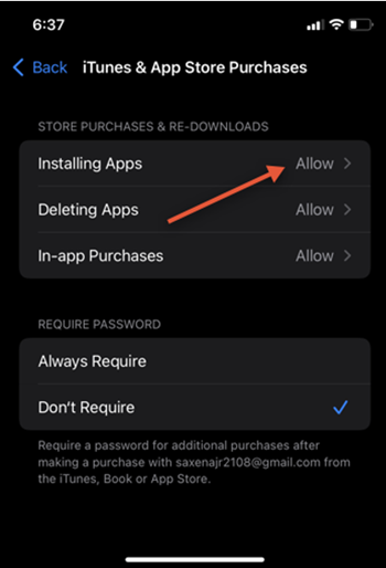 Allow installing apps