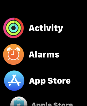 Apple Watch List View Display