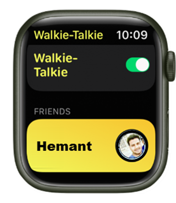 Apple Watch walkie-talkie button