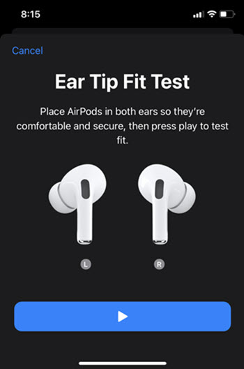 Ear Tip Fit Test Play