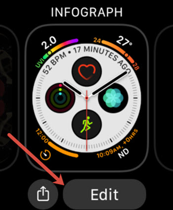Edit Apple Watch Face Button