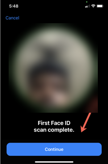 FaceID Scan complete