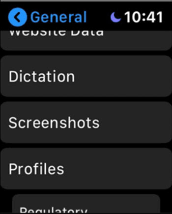 General Settings Apple Watch