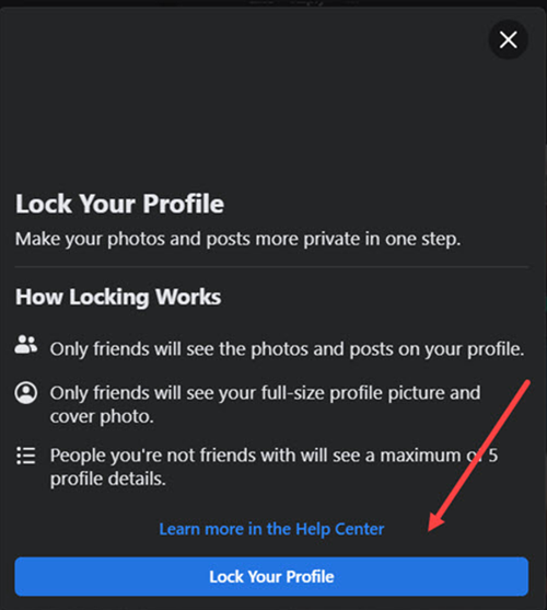 Lock your profile tab