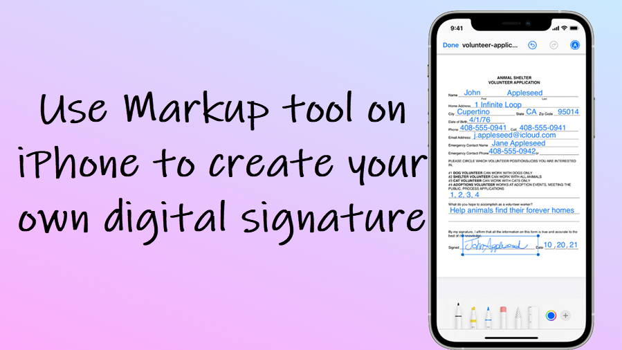 Markup tool iPhone