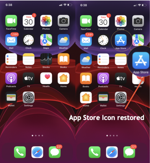 Missing App Store icon restored
