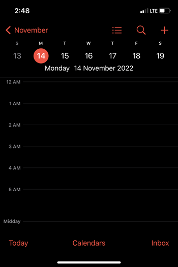 Open Calendar app