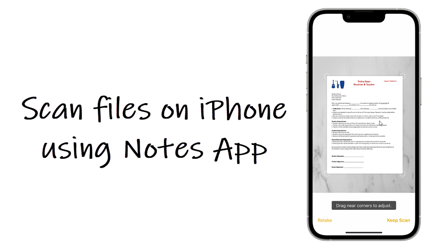 Scan documents using Notes app