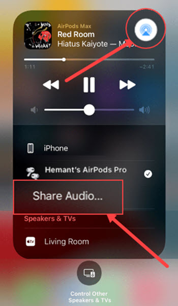 Share audio between 2 pairs of AirPods