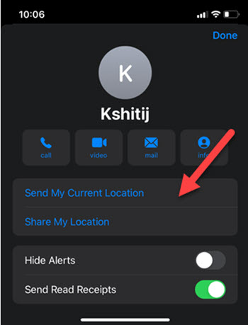 Share your location on iPhone