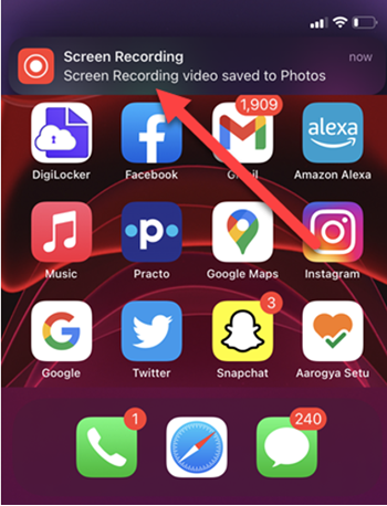 Stop screen recording on iPhone