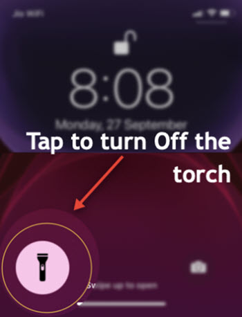 Torch Icon on iPhone Lockscreen