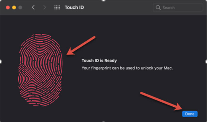 Touch ID is ready message
