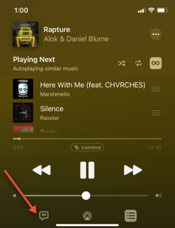 View Song Lyrics in Apple Music