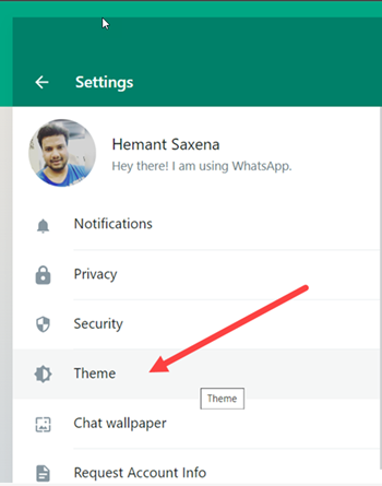 WhatsApp Web Theme Settings