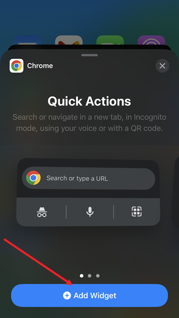 Add Google Search Widget for iPhone