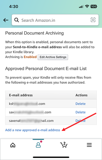 Add a new approved email address