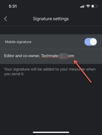 Add a signature to Gmail app