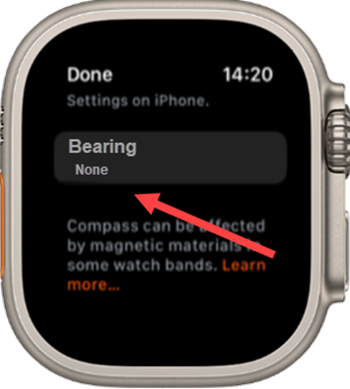 Apple Watch Compass App Ultra bearing
