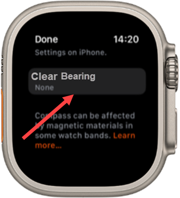 Apple Watch Compass App Ultra clear bearing