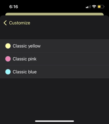 Background color for Sticky Notes