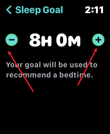 Configure Sleep Goal