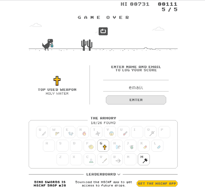 Dino Game Leader board