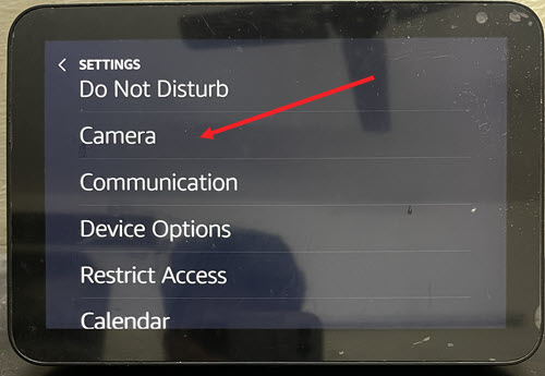 Echo Show Camera settings