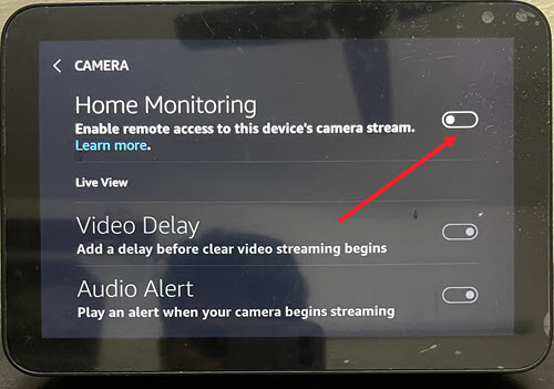Enable Home Monitoring in Echo Show