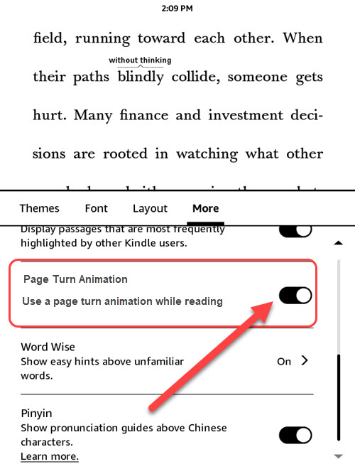 Flip Page animation in Kindle Paperwhite