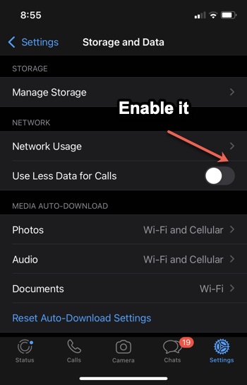 Make WhatsApp use less data