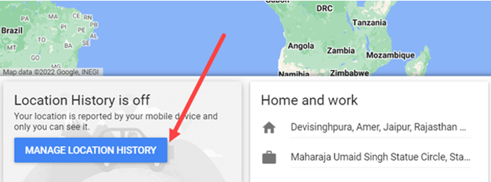 Manage Location history in browser