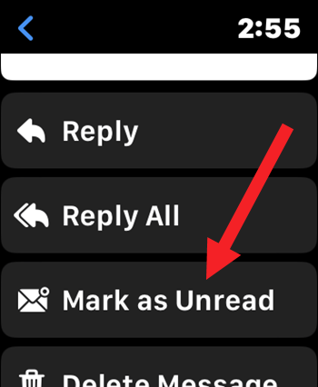 Mark an email as unread on your Apple Watch