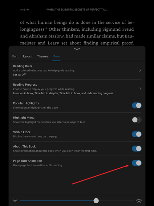 Page Turn animation in Kindle