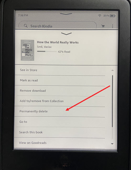 Permanently delete Kindle book