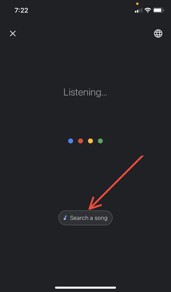 Search a song button