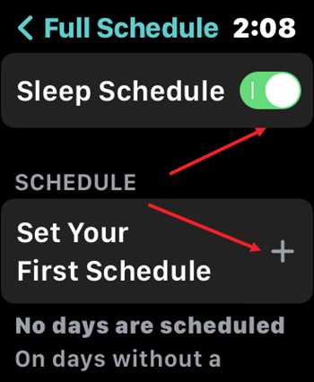 Set Sleep schedule