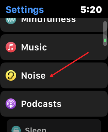 Settings for Noise App