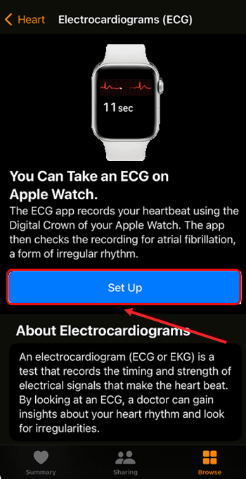 Setup Electrocardiogram for Apple Watch