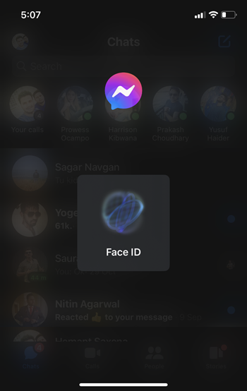 Unlock Messenger App with Face ID