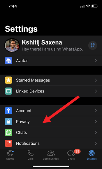 WhatsApp Privacy Settings