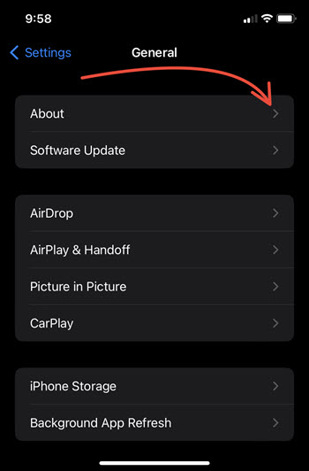 About iPhone settings