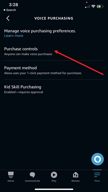 Alexa Purchase controls