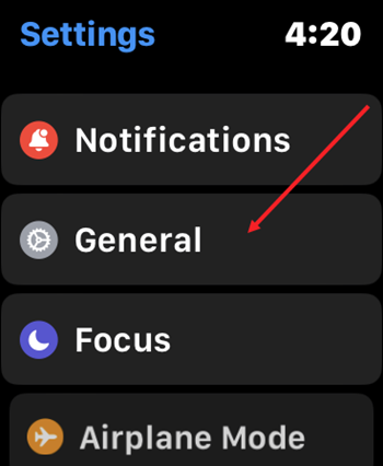 Apple Watch General Settings