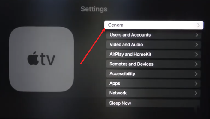 General Settings Apple TV