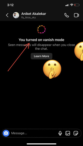 Instagram Vanish mode