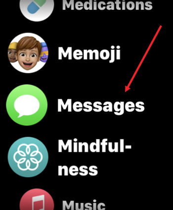 Messages app on Watch