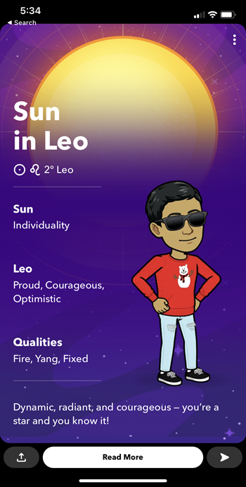 Snapchat Astrology Profile complete
