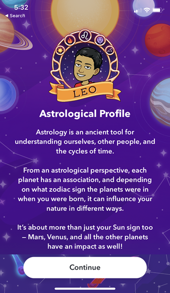 Snapchat Astrology Profile